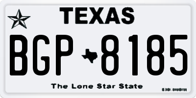 TX license plate BGP8185