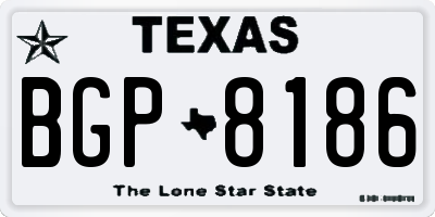 TX license plate BGP8186