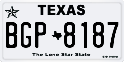 TX license plate BGP8187