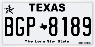 TX license plate BGP8189