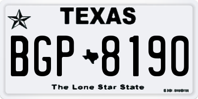 TX license plate BGP8190