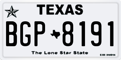 TX license plate BGP8191