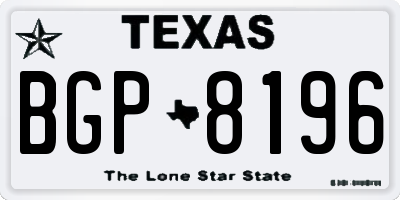 TX license plate BGP8196