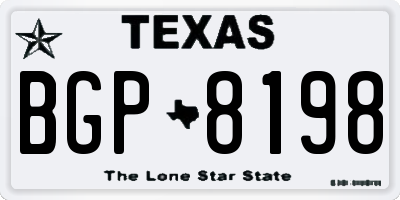 TX license plate BGP8198