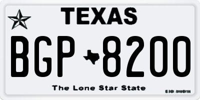 TX license plate BGP8200