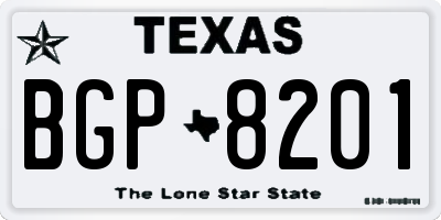TX license plate BGP8201
