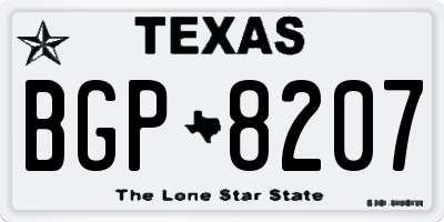 TX license plate BGP8207