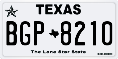 TX license plate BGP8210