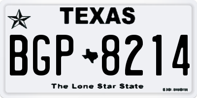 TX license plate BGP8214