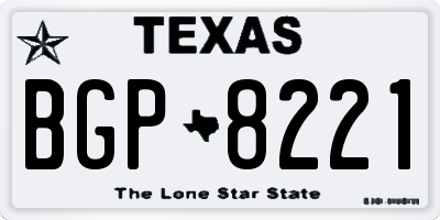 TX license plate BGP8221