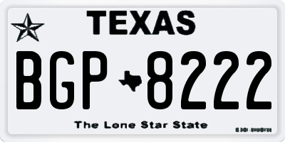 TX license plate BGP8222