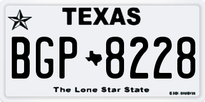 TX license plate BGP8228