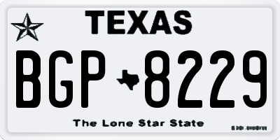 TX license plate BGP8229