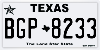 TX license plate BGP8233