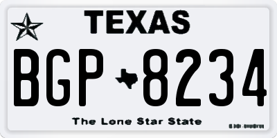 TX license plate BGP8234