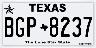 TX license plate BGP8237