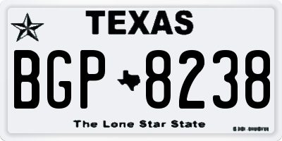 TX license plate BGP8238