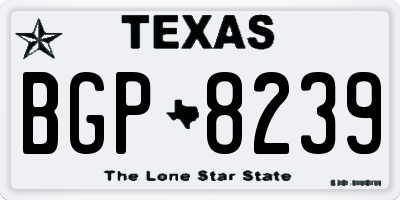 TX license plate BGP8239