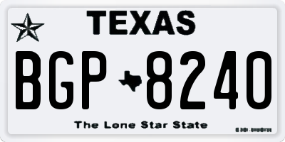 TX license plate BGP8240