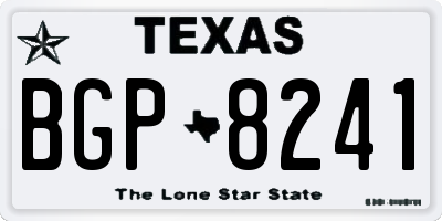 TX license plate BGP8241