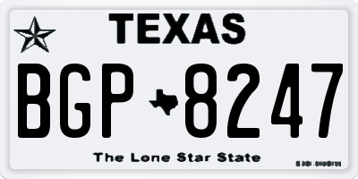 TX license plate BGP8247