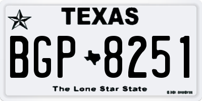 TX license plate BGP8251