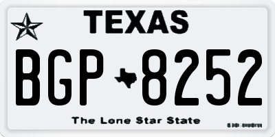 TX license plate BGP8252