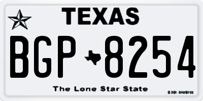 TX license plate BGP8254