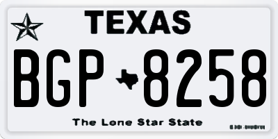TX license plate BGP8258
