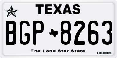 TX license plate BGP8263