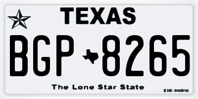 TX license plate BGP8265