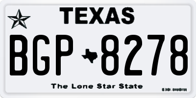 TX license plate BGP8278
