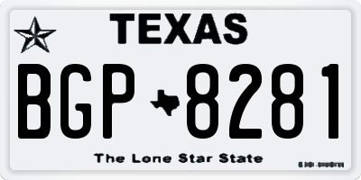 TX license plate BGP8281