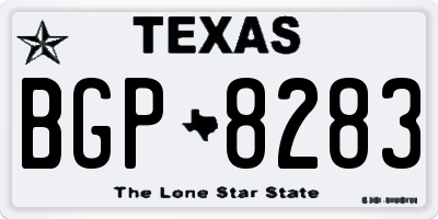 TX license plate BGP8283