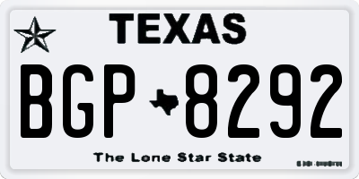 TX license plate BGP8292