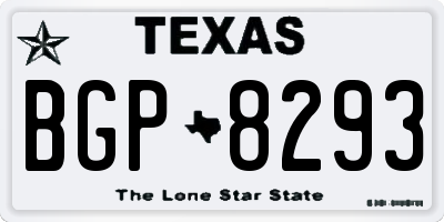 TX license plate BGP8293