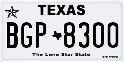 TX license plate BGP8300