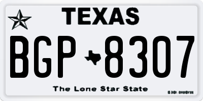 TX license plate BGP8307