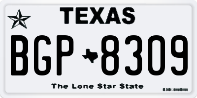 TX license plate BGP8309