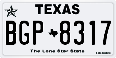 TX license plate BGP8317