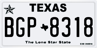 TX license plate BGP8318