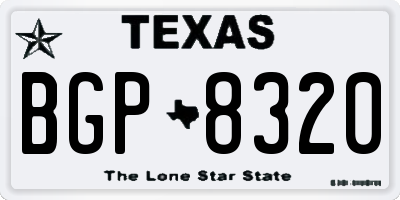 TX license plate BGP8320