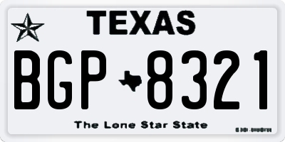 TX license plate BGP8321