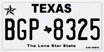 TX license plate BGP8325