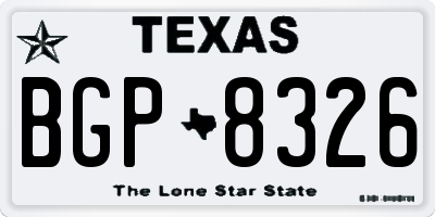 TX license plate BGP8326