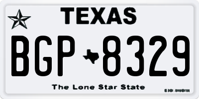 TX license plate BGP8329