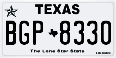 TX license plate BGP8330