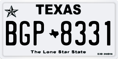 TX license plate BGP8331