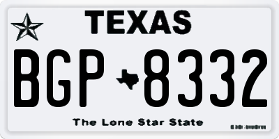 TX license plate BGP8332