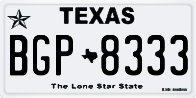TX license plate BGP8333